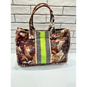 Vince Camuto VC ORLA TO Natural Stripe Canvas‎ Tote Bag Abstract Print